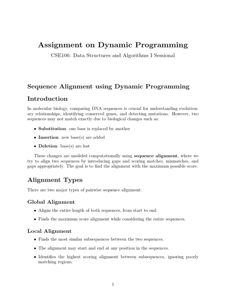 Offline DP | PDF | Sequence Alignment | Applied Mathematics