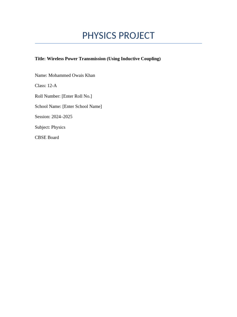 Wireless Power Transmission Project | PDF | Inductor | Electromagnetic ...
