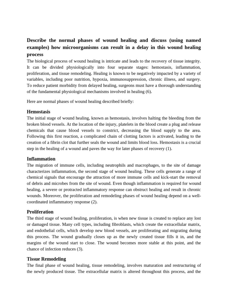 Wound Healing Phases and Microbial Impact | PDF | Healing | Wound Healing