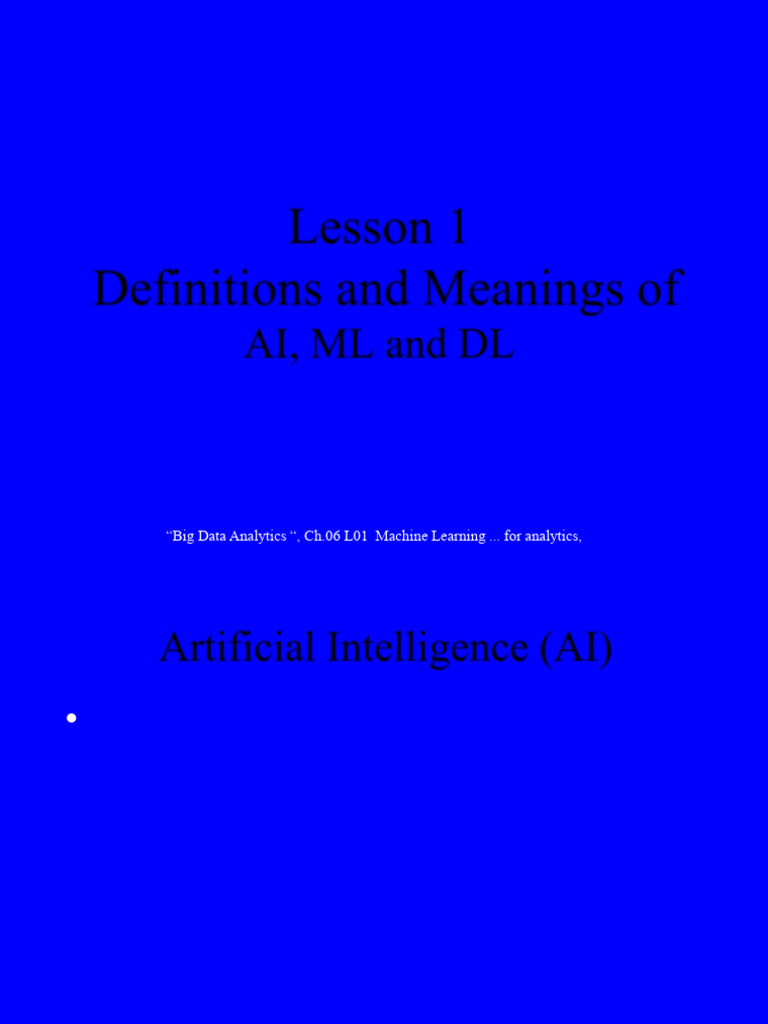 AI, ML, and DL Definitions Overview | PDF | Machine Learning ...