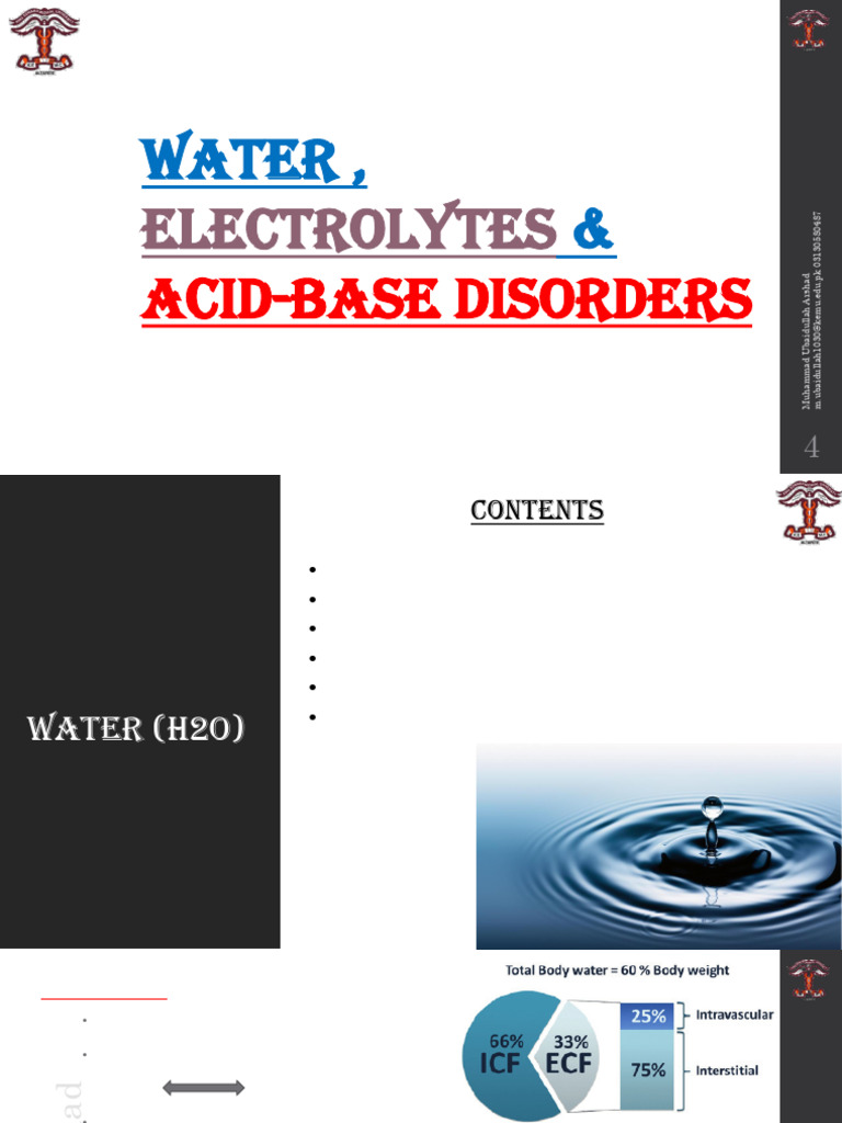 Water and Electrolyte Disorders Explained | PDF | Physiology
