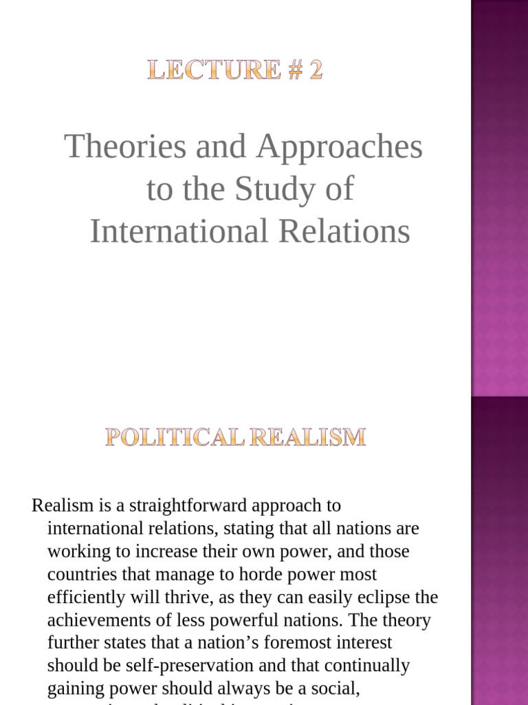 Theories of International Relations | PDF | Sovereignty | International ...