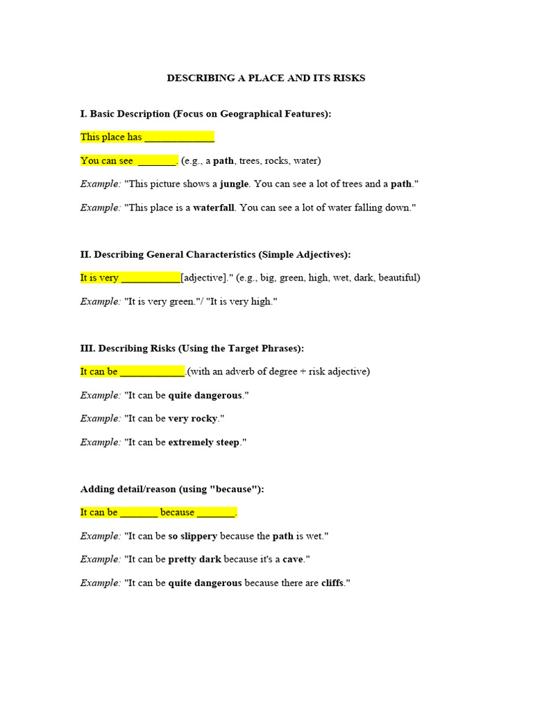 Describing Places and Their Risks | PDF