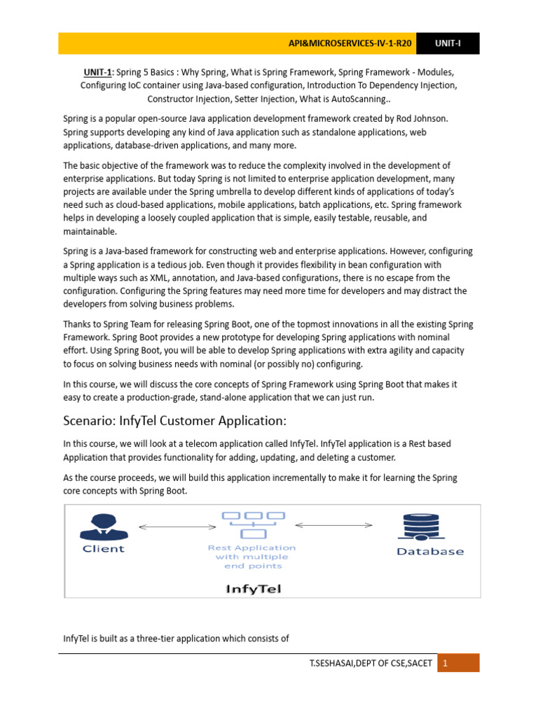 Spring Framework Basics and InfyTel App | PDF | Spring Framework ...