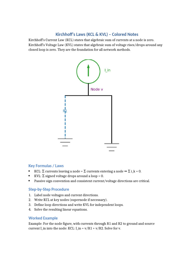 KCL and KVL: Key Concepts and Examples | PDF