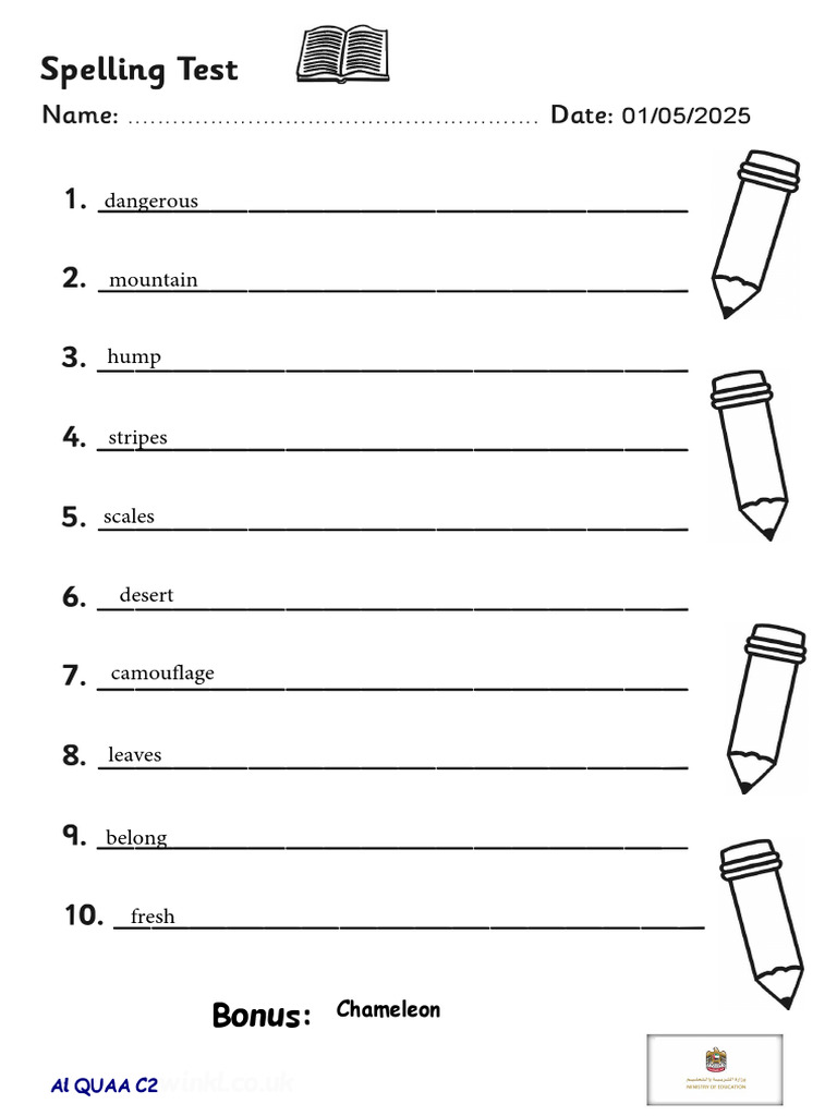 Spelling Term3 Test1 Grade 6 | PDF