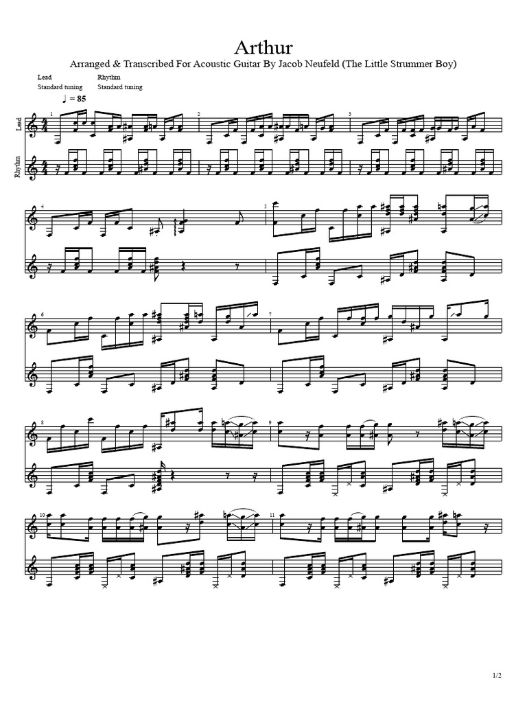 Acoustic Guitar Arrangement: Arthur | PDF