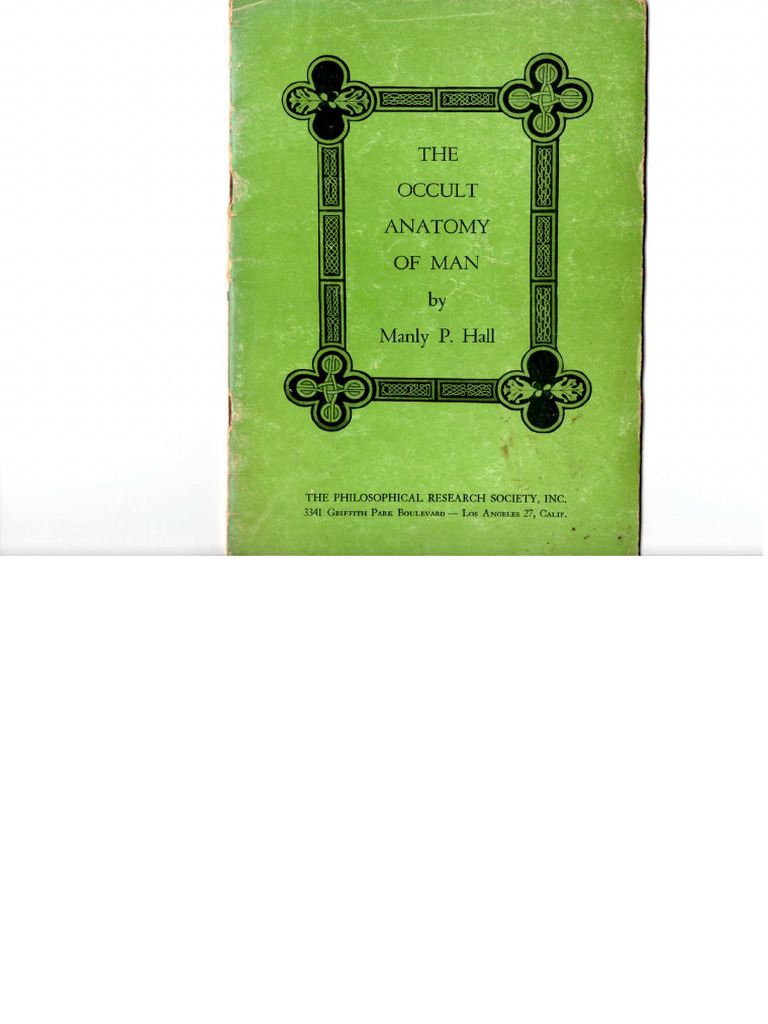The Occult Anatomy of Man Manly P Hall PDF PDF Free | PDF
