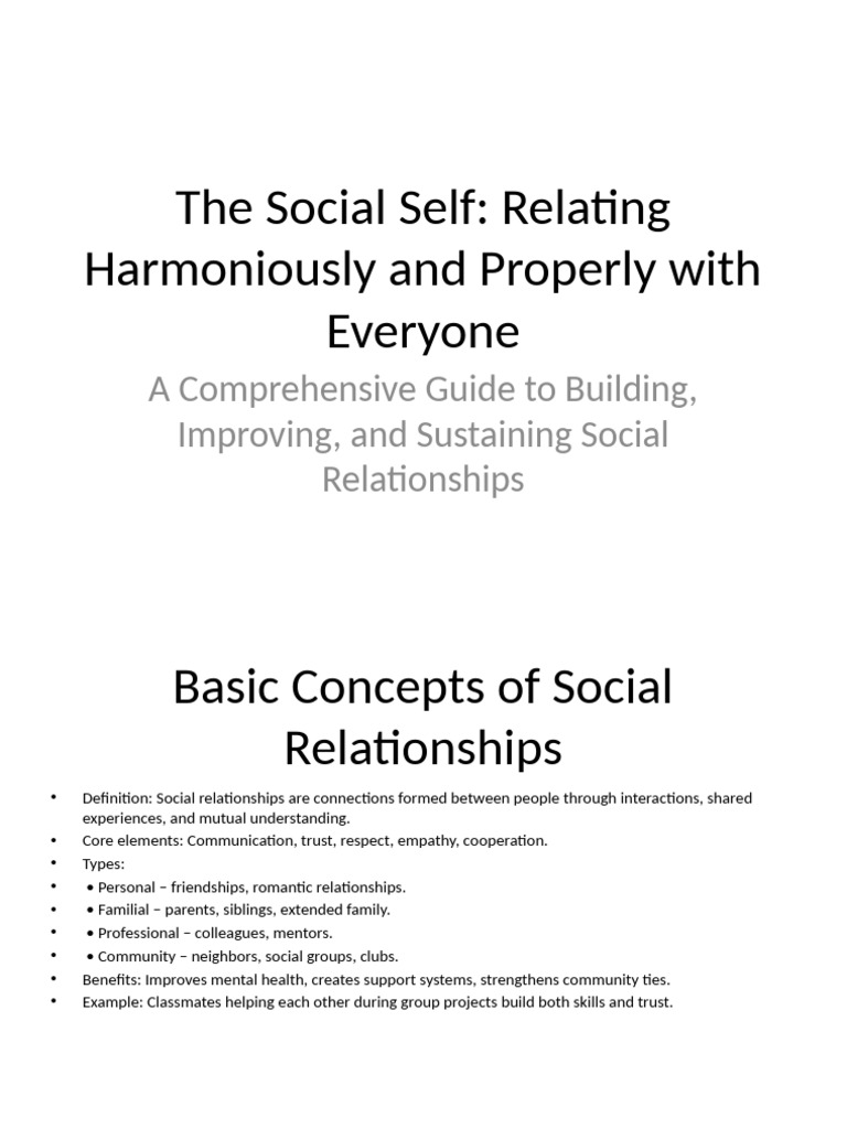 Social Self Presentation Detailed | PDF | Interpersonal Relationships ...