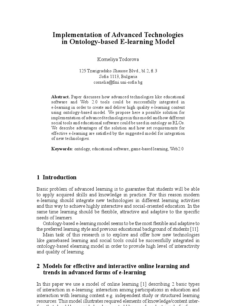 Advanced Tech in Ontology E-learning | PDF | Educational Technology ...