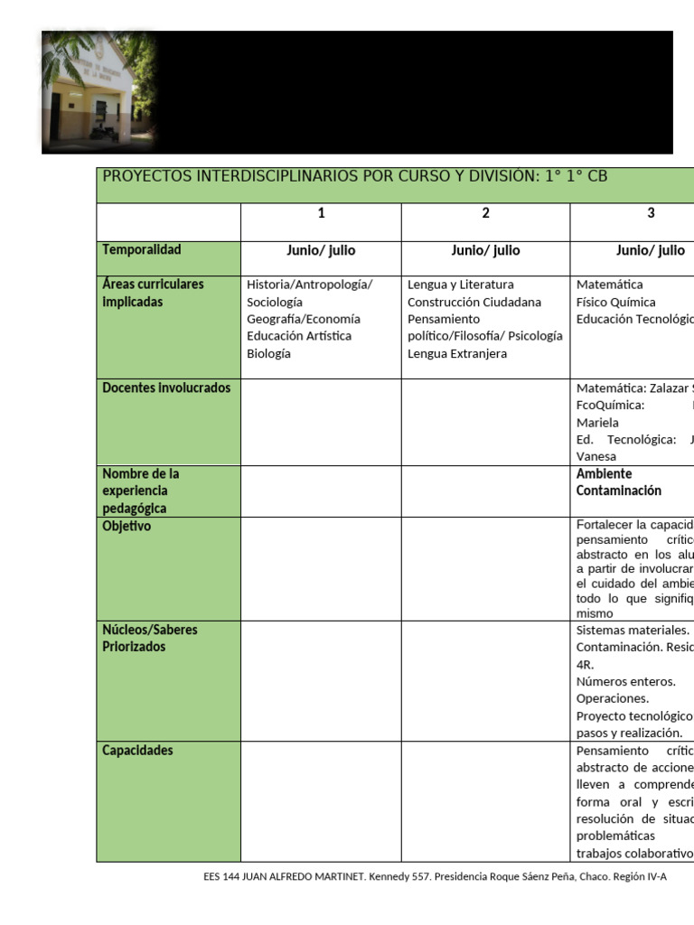 Proyectos Interdisciplinarios 1°1°cb-2021 | PDF | Educación en artes ...