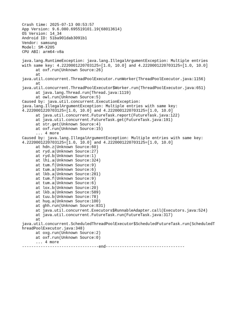 Crash Report for App Version 9.6.080 | PDF