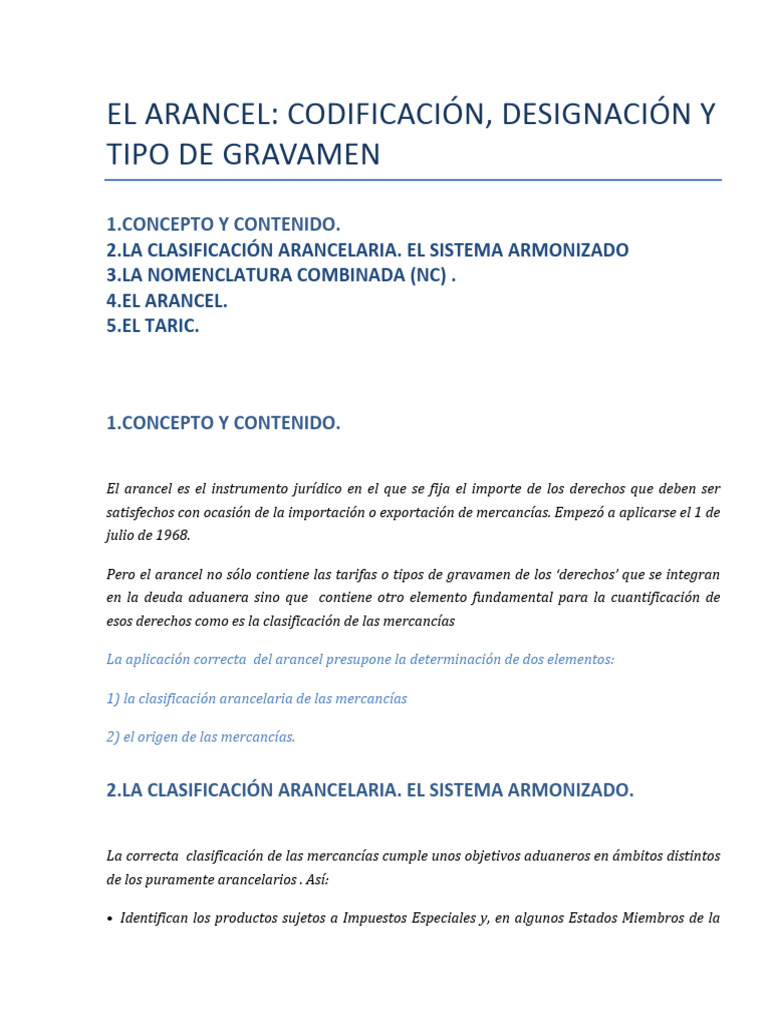 EL ARANCEL DE ADUANAS | PDF | aduana | Arancel
