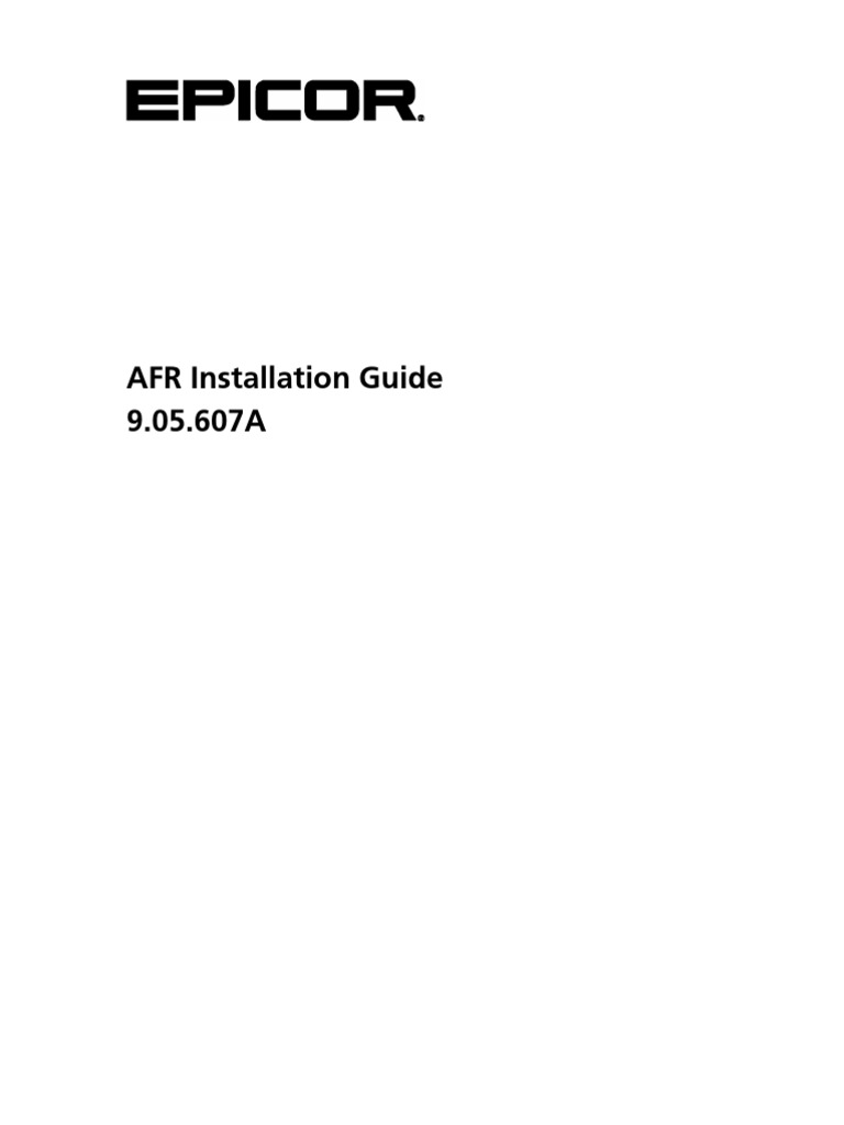 AFR Installation Guide 9.05.607A PDF Databases Microsoft Sql Server