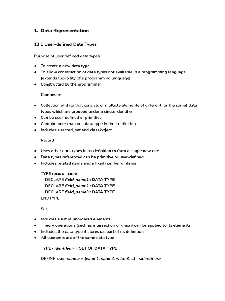User-Defined Data Types & File Organization | PDF | Transport Layer ...