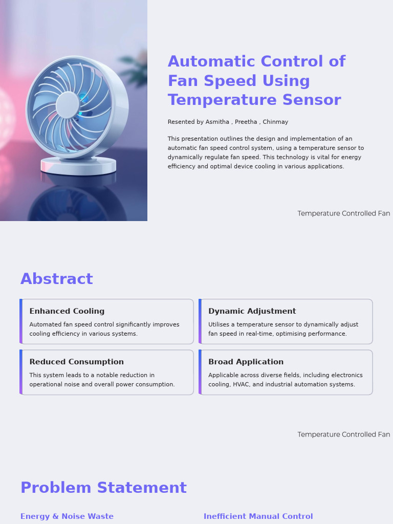 Automatic Fan Speed Control System | PDF | Sensor | Analogue Electronics