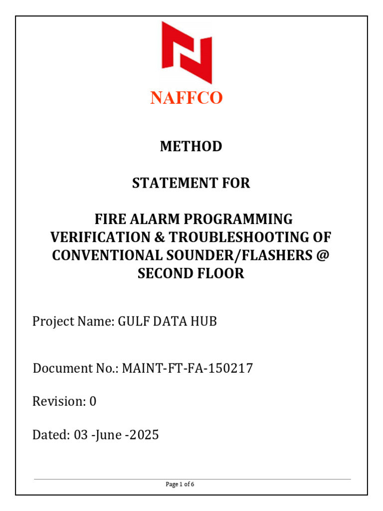 Fire Alarm Programming Method Statement | PDF | Safety | Computer ...