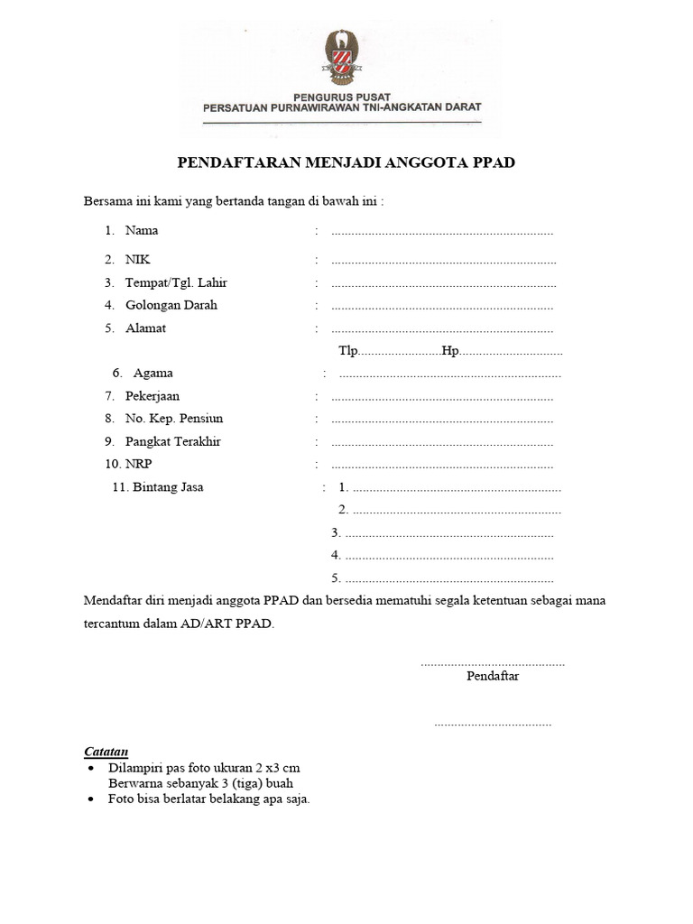 Pendaftaran Anggota PPAD Online | PDF