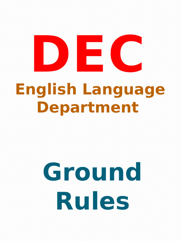 English Department Ground Rules | PDF