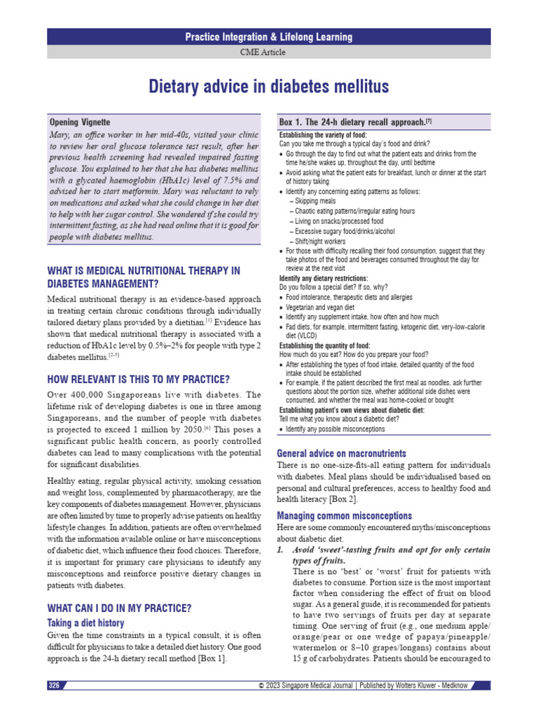 Dietary Guidance for Diabetes Management | PDF | Dieting | Diabetes