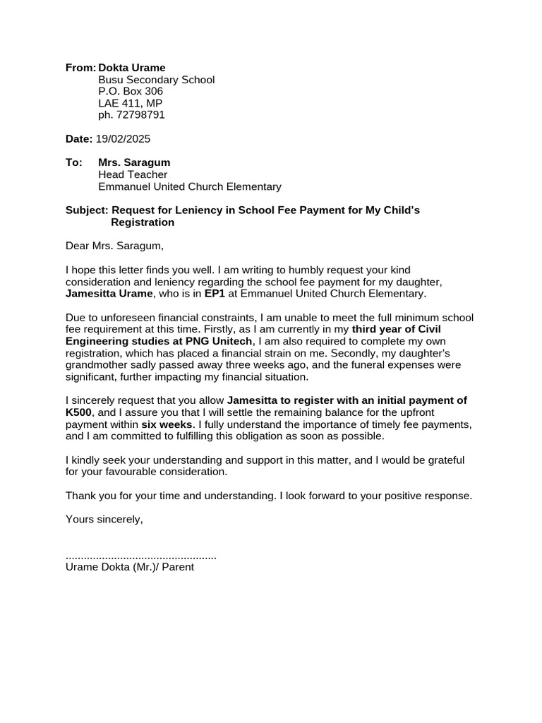 Jamie Letter For Registration | PDF