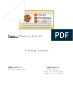 Topic:-"Banking System": A Design Problem