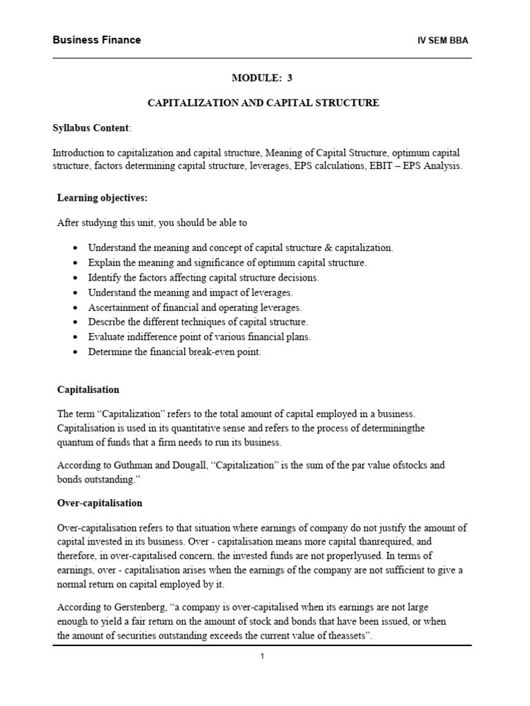 Capital Structure and Financing Strategies | PDF | Capital Structure ...