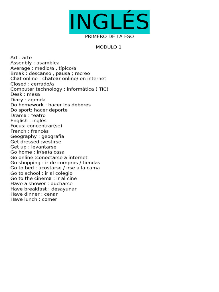 Tema 1 Ingles | PDF