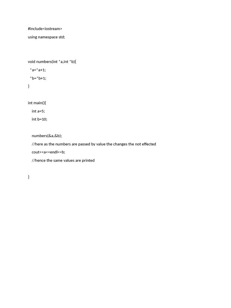 C++ Pass by Value Example | PDF