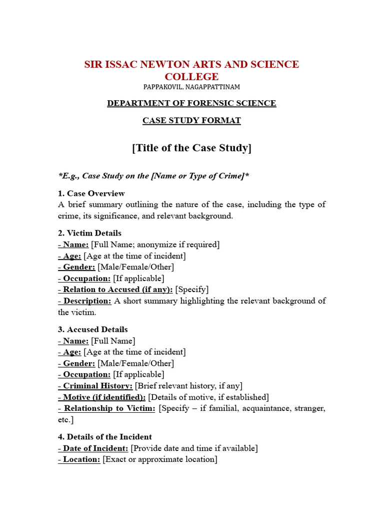 Forensic Case File Example
