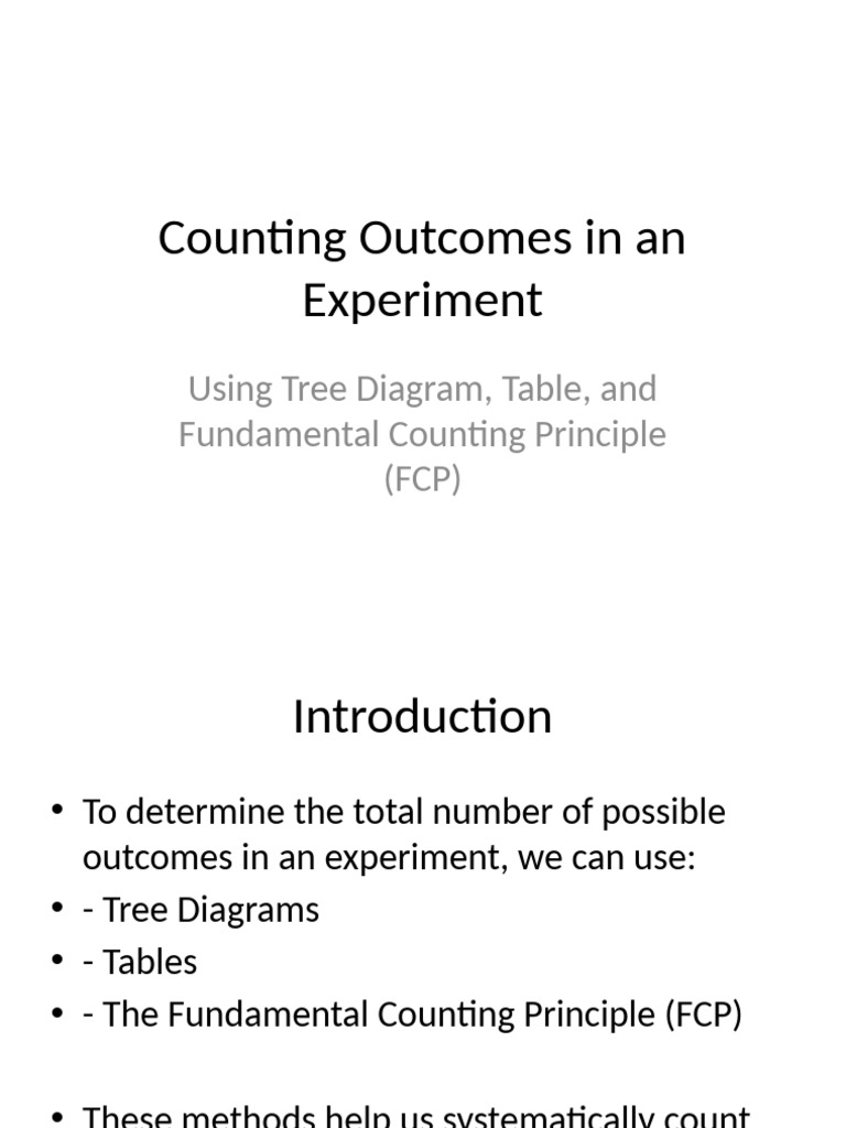 Counting Outcomes with FCP Methods | PDF