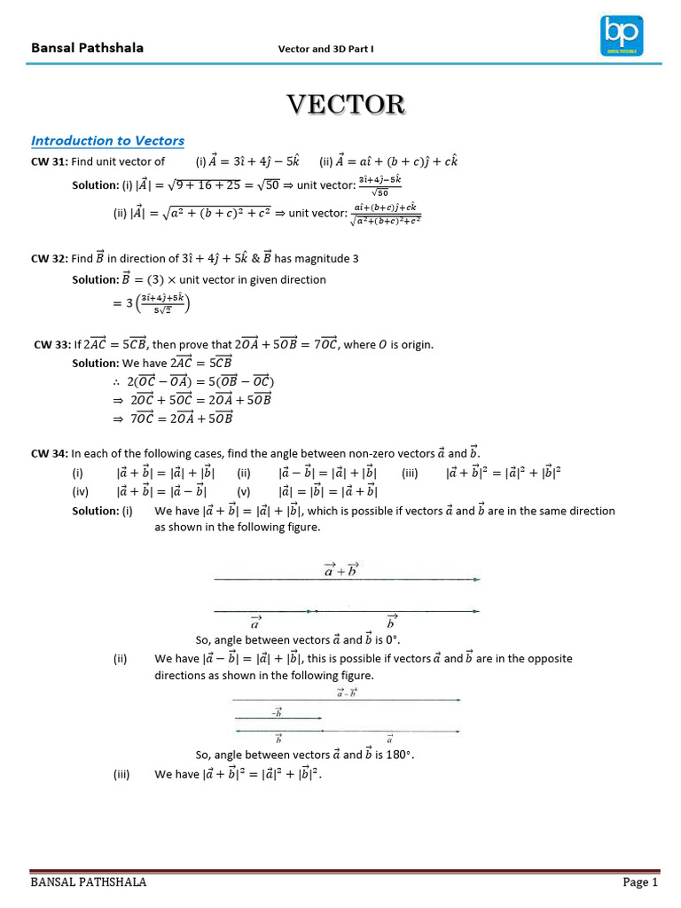 Vector Analysis and Properties | PDF | Triangle Geometry | Mathematics
