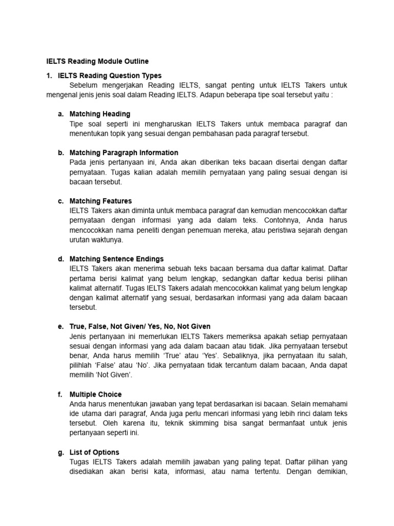 Panduan Lengkap Soal Reading IELTS | PDF