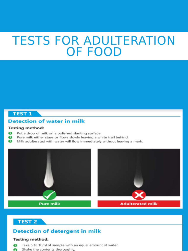 Tests For Adulteration of Food | PDF