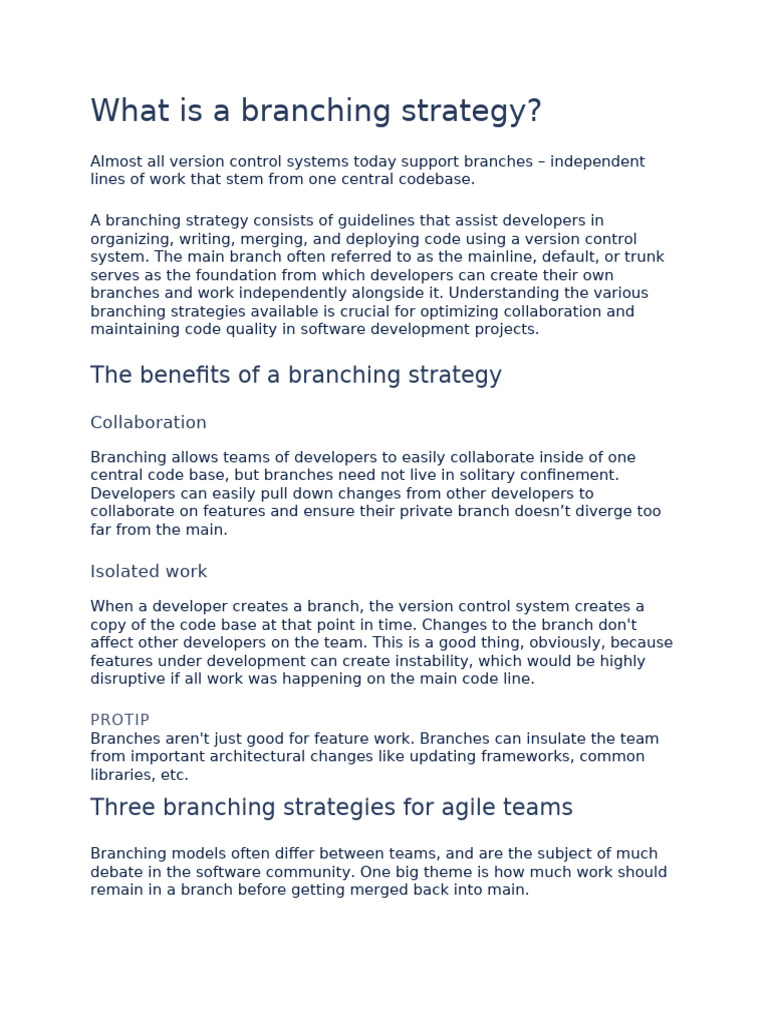 Agile Branching Strategies Explained | PDF | Version Control | Computer ...