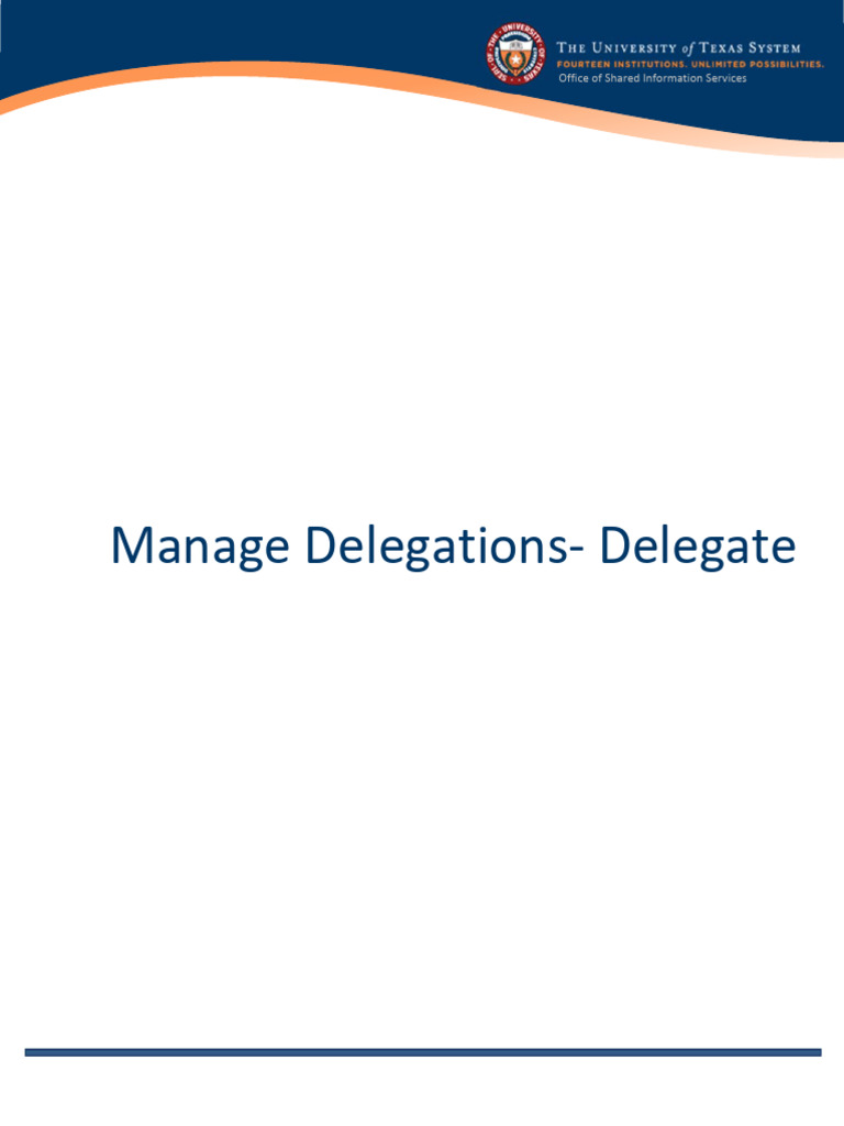 Manage Delegations Delegate | PDF | Computing | Software