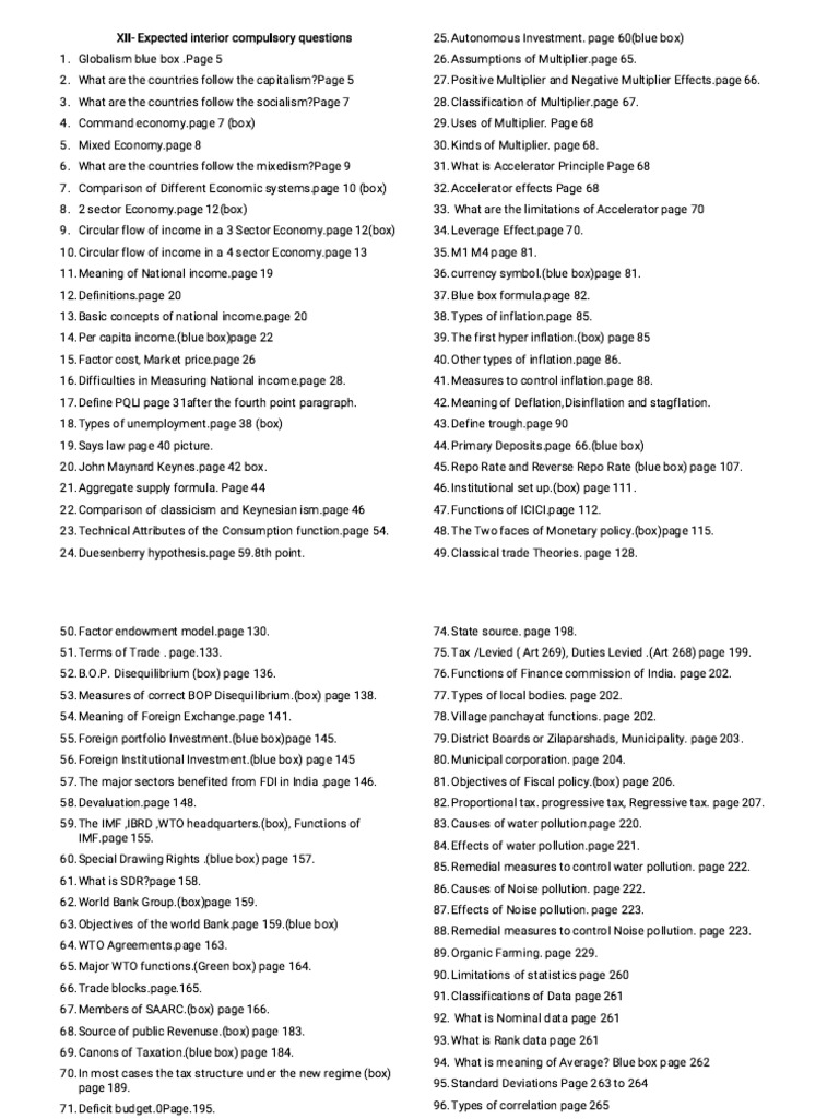 Comprehensive Guide to Economic Concepts | PDF | Taxes | Keynesian ...