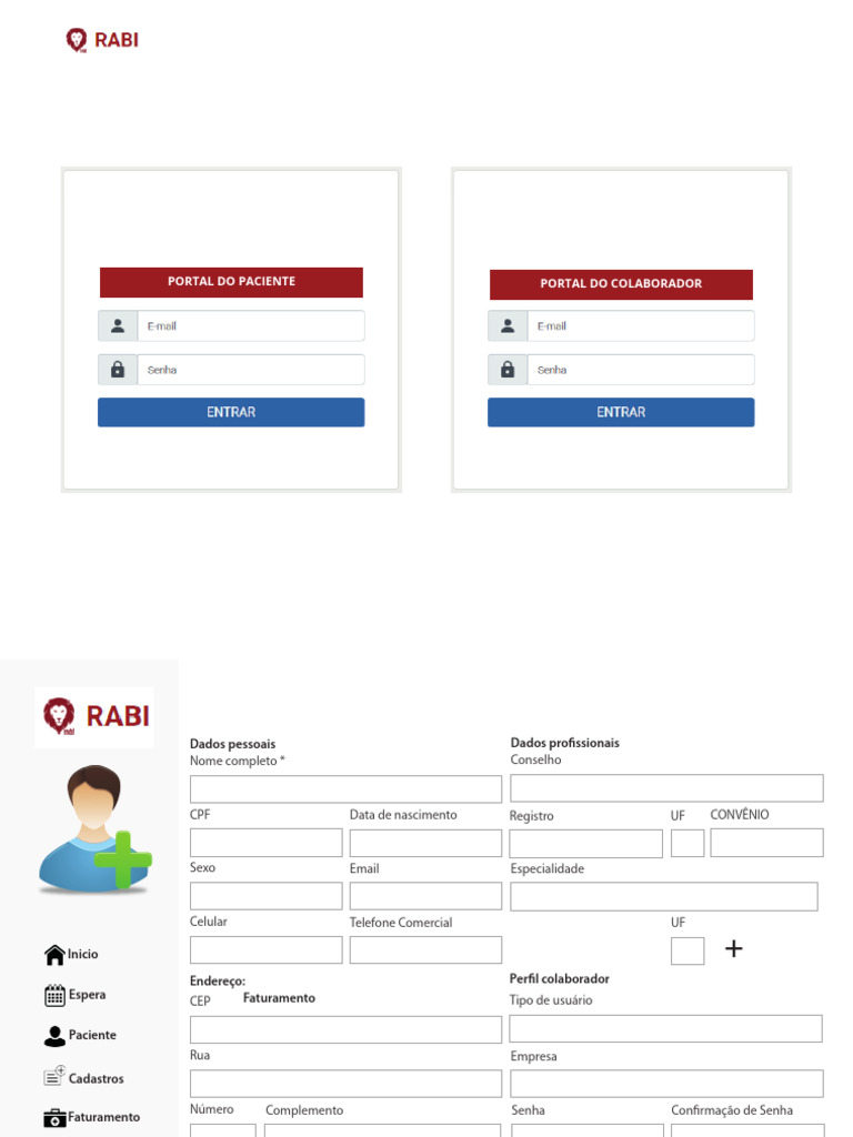 Cadastro de Pacientes e Colaboradores | PDF