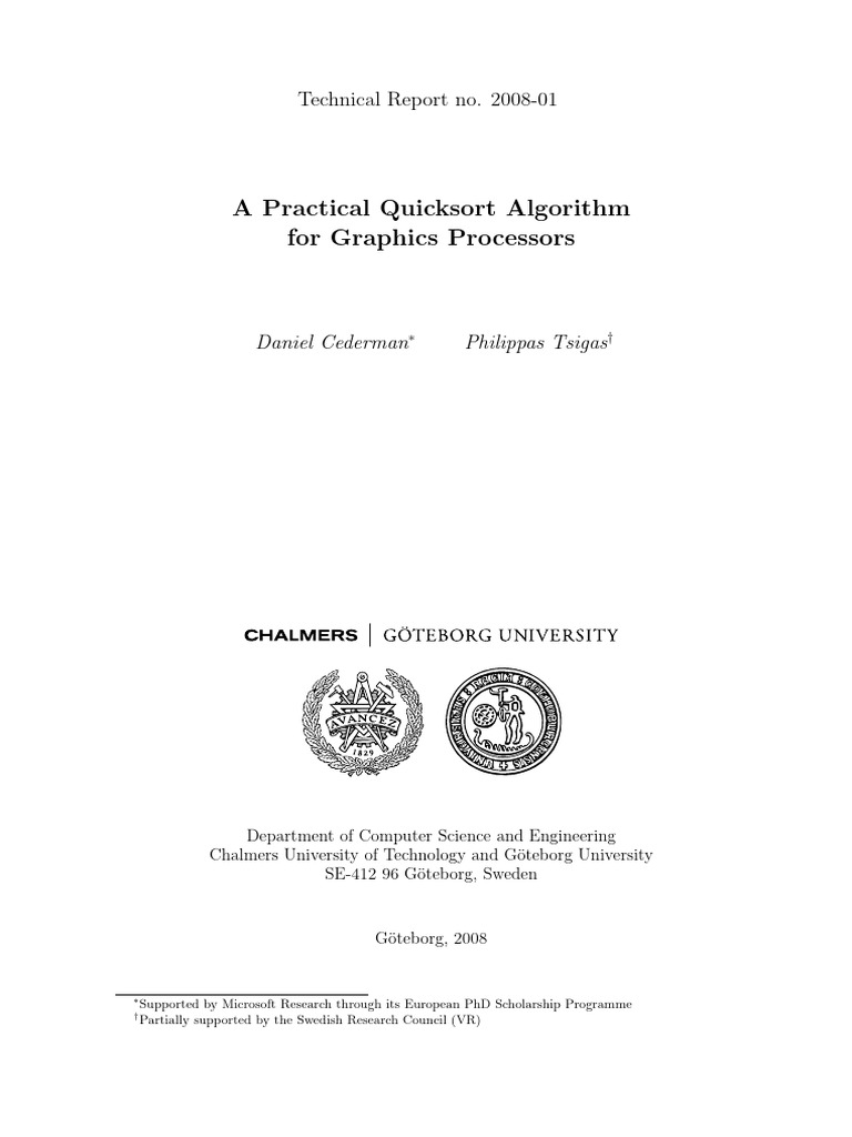 GPU-Quicksort: Efficient Sorting on GPUs | PDF | Graphics Processing ...
