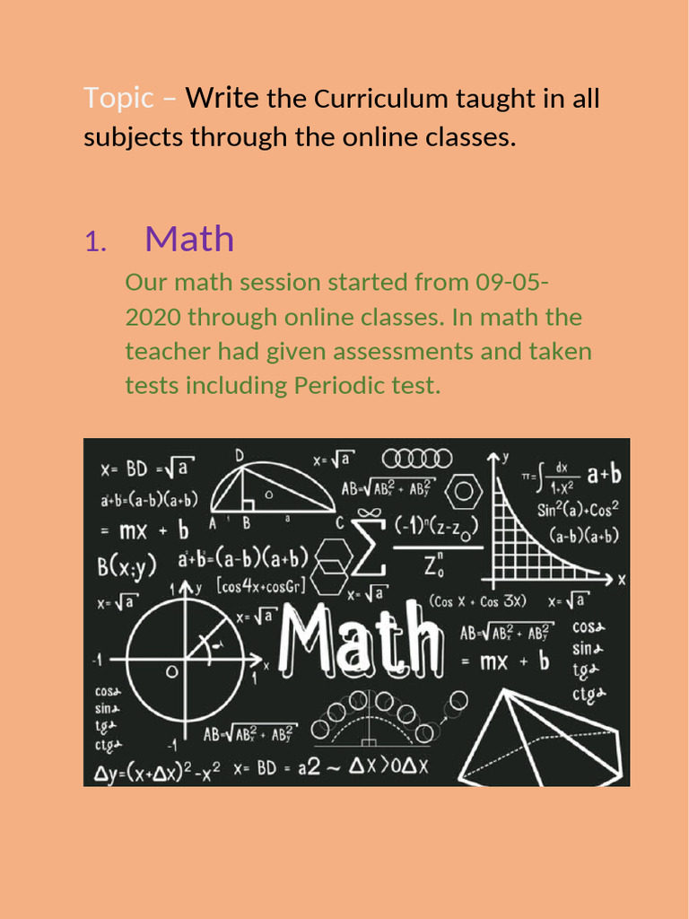 Online Math Curriculum Overview | PDF