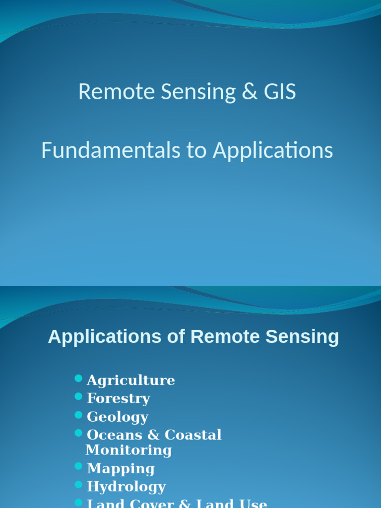 Remote Sensing and GIS Applications | PDF | Geographic Information ...
