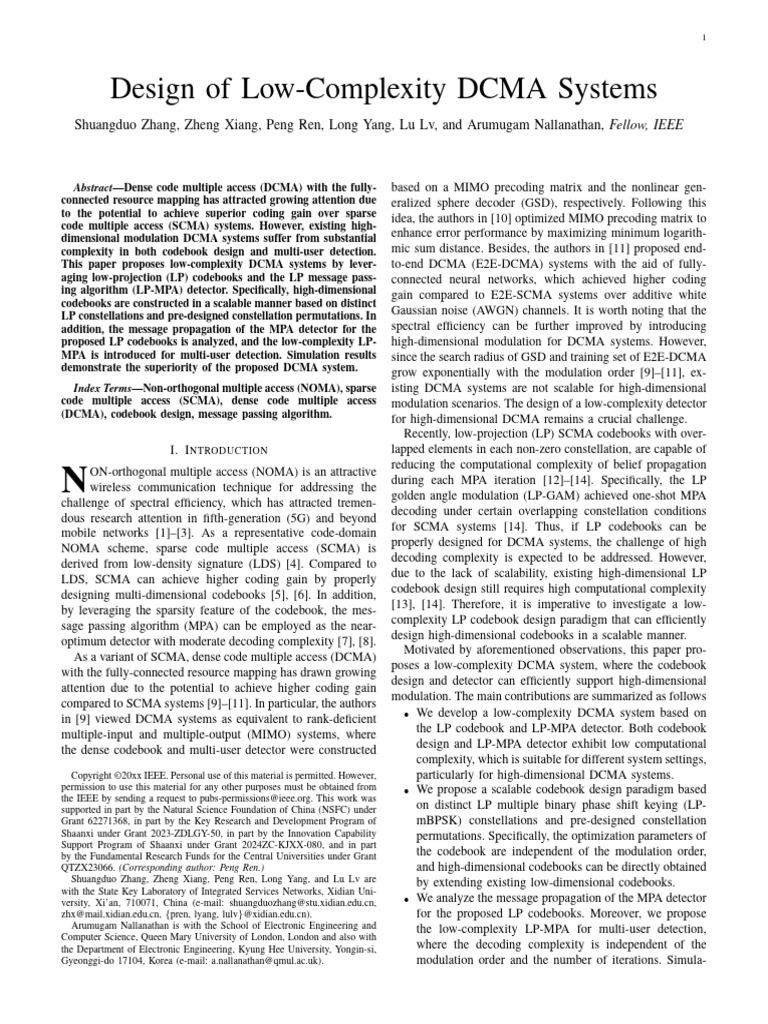 Low-Complexity DCMA System Design | PDF | Mimo
