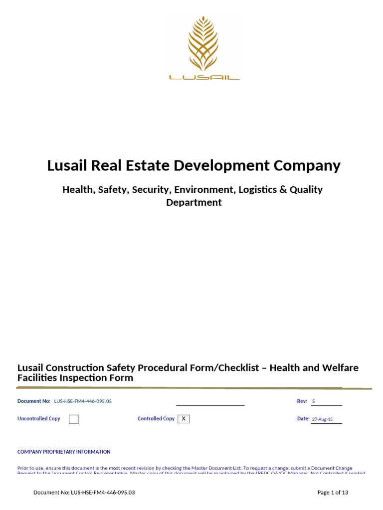 LUS-HSE-FM4-446-095.05 - Health and Welfare Facilities Inspection Form ...