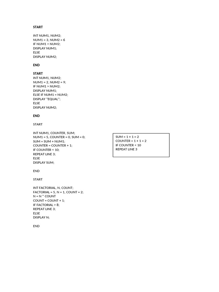 Basic Programming Logic Examples | PDF
