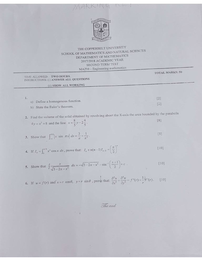MA210 Test2 Solutions | PDF