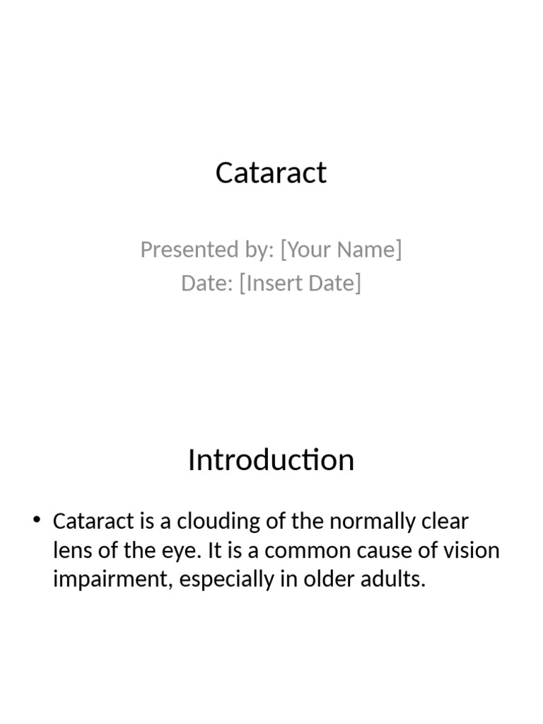 Understanding Cataracts: Types and Care | PDF
