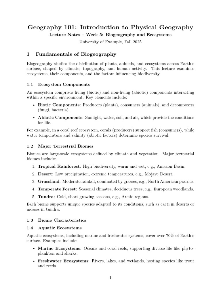 Geography 101: Introduction To Physical Geography: 1 Fundamentals of ...