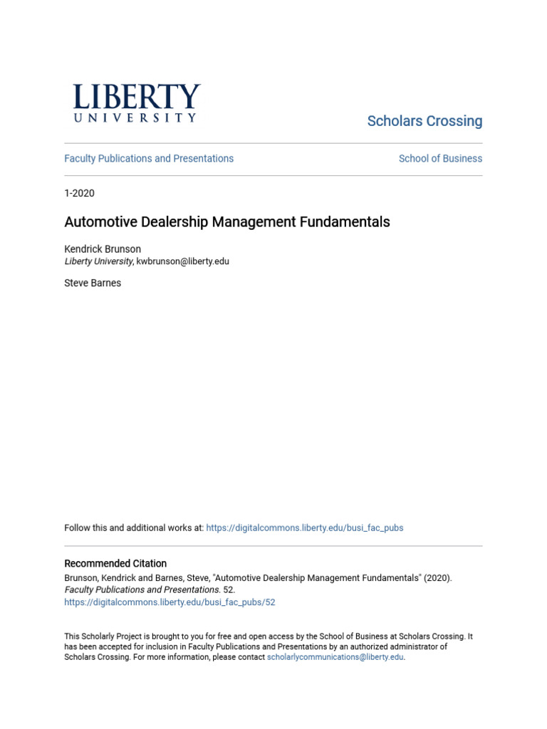Automotive Dealership Management Guide | PDF | Car Dealership ...