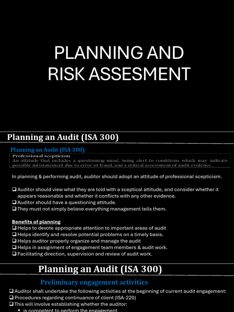 Audit Planning and Risk Assessment Guide | PDF | Audit | Business