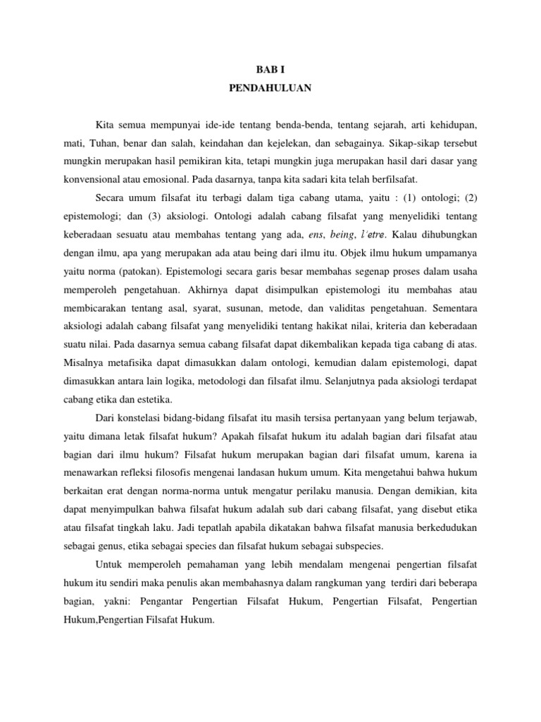 Bab Ii Pengertian Filsafat Hukum